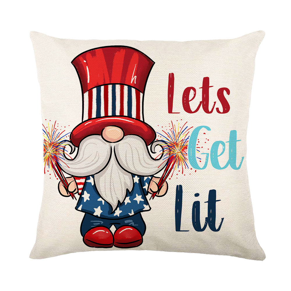 Wholesale Red Blue American Independence Day Polyester Pillow Covers
