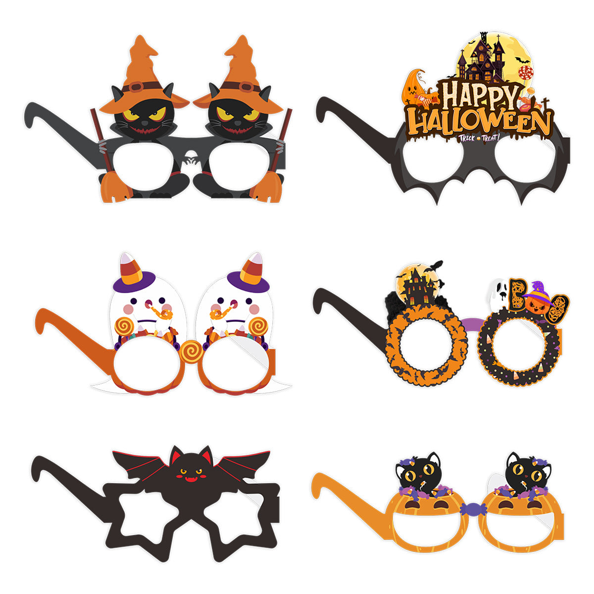 Wholesale of New Pumpkin Bat Ghost Paper Glasses for Halloween