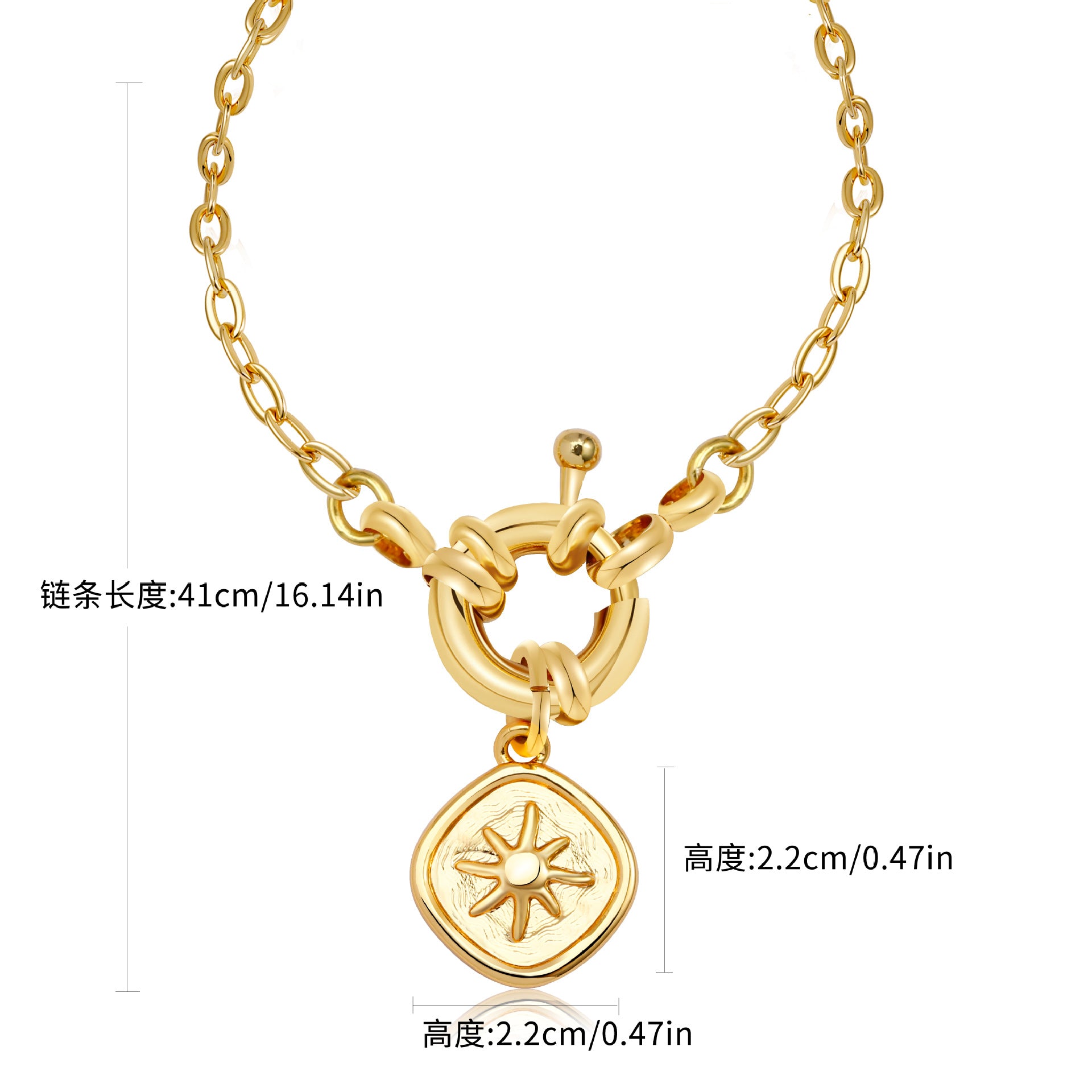 Wholesale Fashion Irregular Copper Plated Gold Necklace