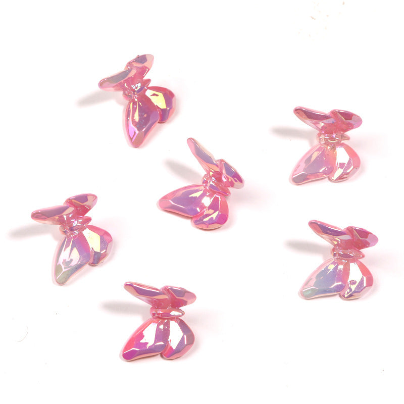 Wholesale 200pcs Translucent sequin butterfly beads UV plated wings hanging hole beads diy mobile phone chain keychain accessories pendant