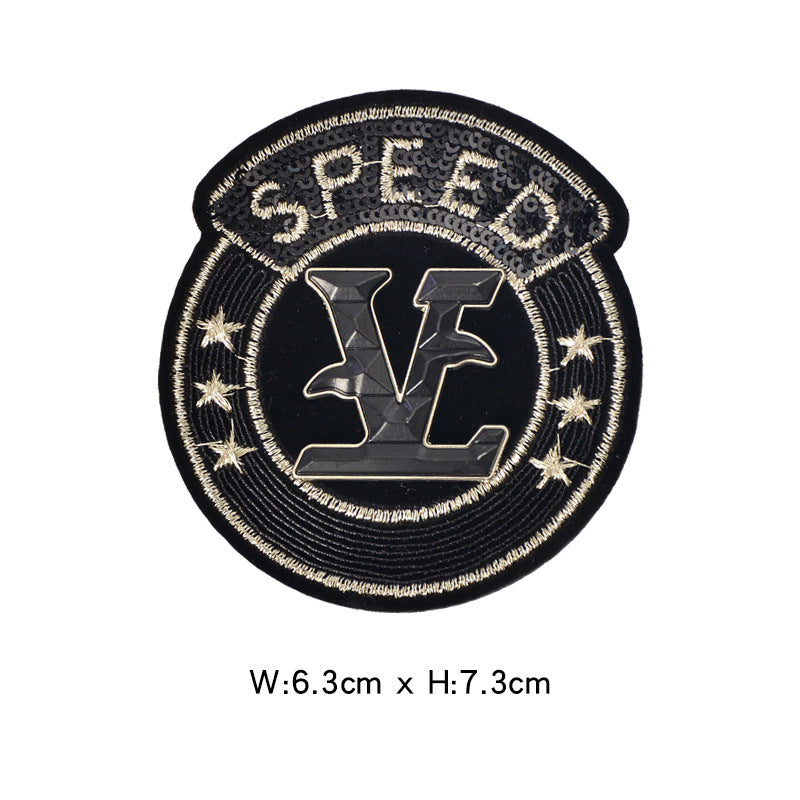 Wholesale Felt Base Sequin 3D Crown Bee Embroidered Patch Badge For Clothing Towel DIY Accessory