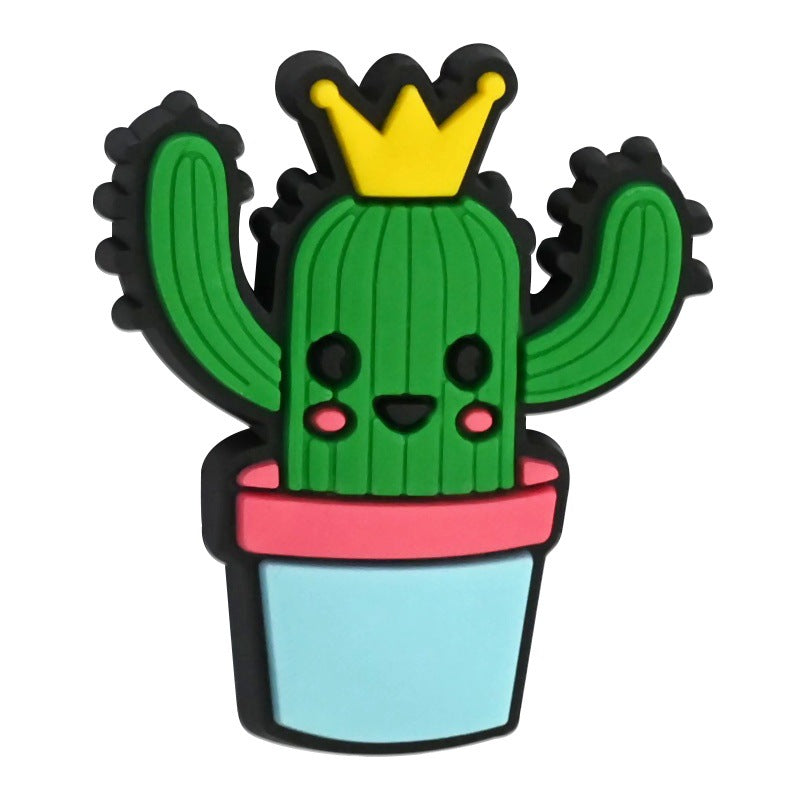 Wholesale   Random 100pcs Cactus series soft glue perforated double-sided thick patch DIY detachable beads