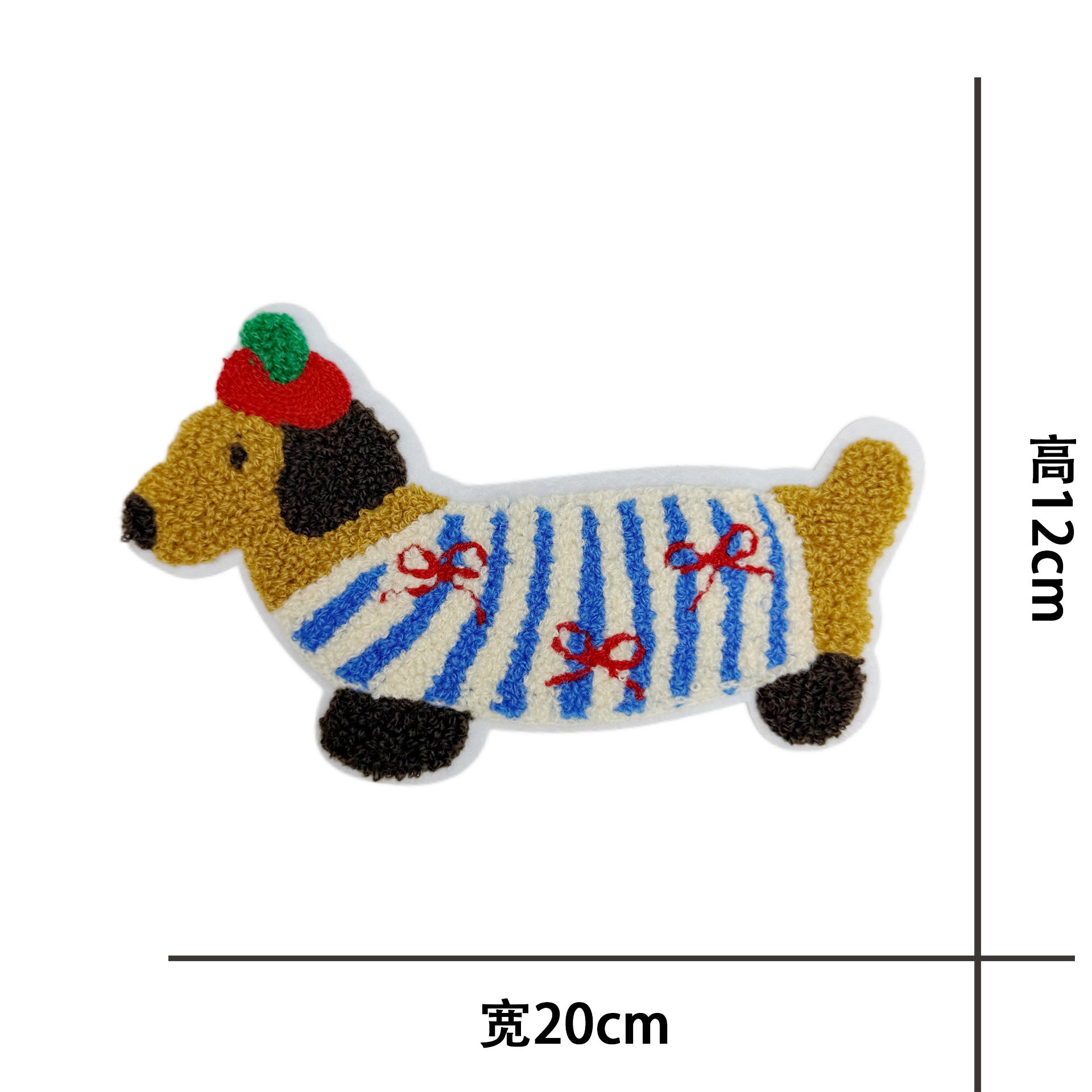 Wholesale Dachshund Dog Towel Embroidery Patch Chic Embroidered Fabric Applique For ets Bags Baskets DIY Craft Sewing Decoration