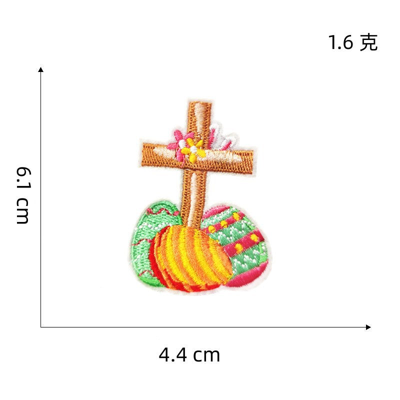 Wholesale Easter egg cartoon rabbit embroidery DIY Patches