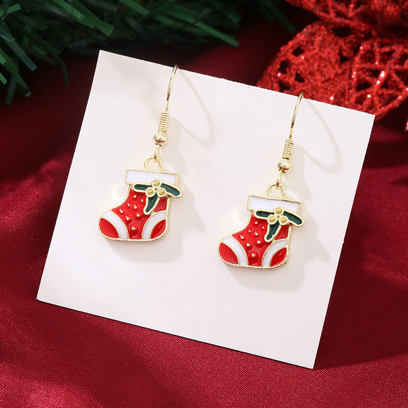 Wholesale Christmas snowflake candy bell reindeer earrings