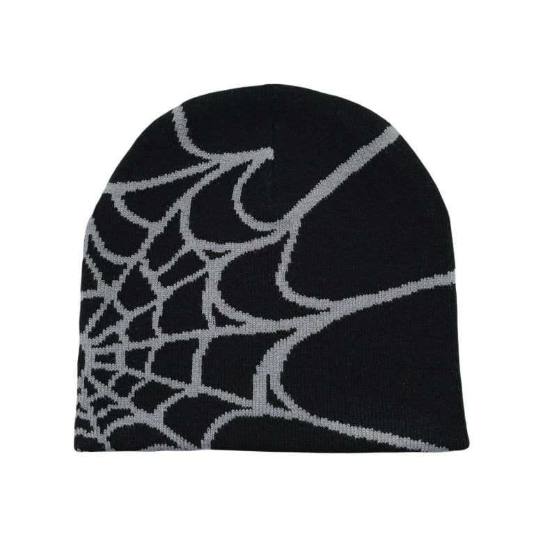 Wholesale Personalized Spider Web Jacquard Pullover Warm Beanie