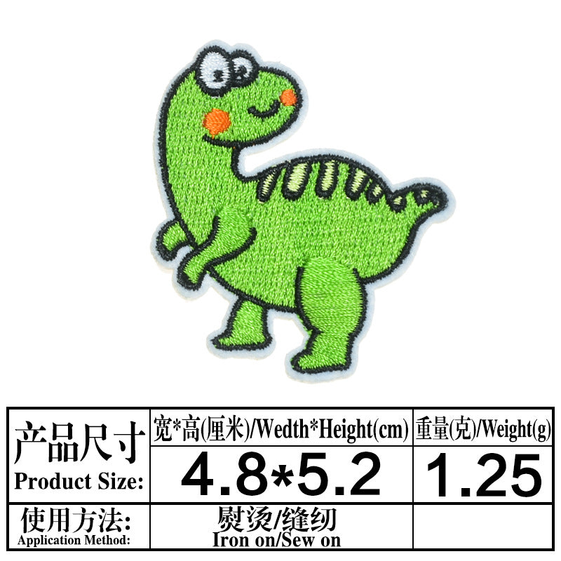 Wholesale Stylish Dinosaur Twill Embroidered Patch Iron On Applique For DIY Clothing And Bag Decoration