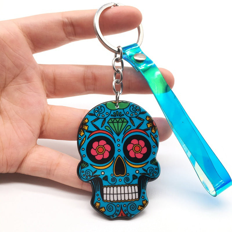 Wholesale Day of the Dead Skull Mexican Calavera Acrylic Keychain