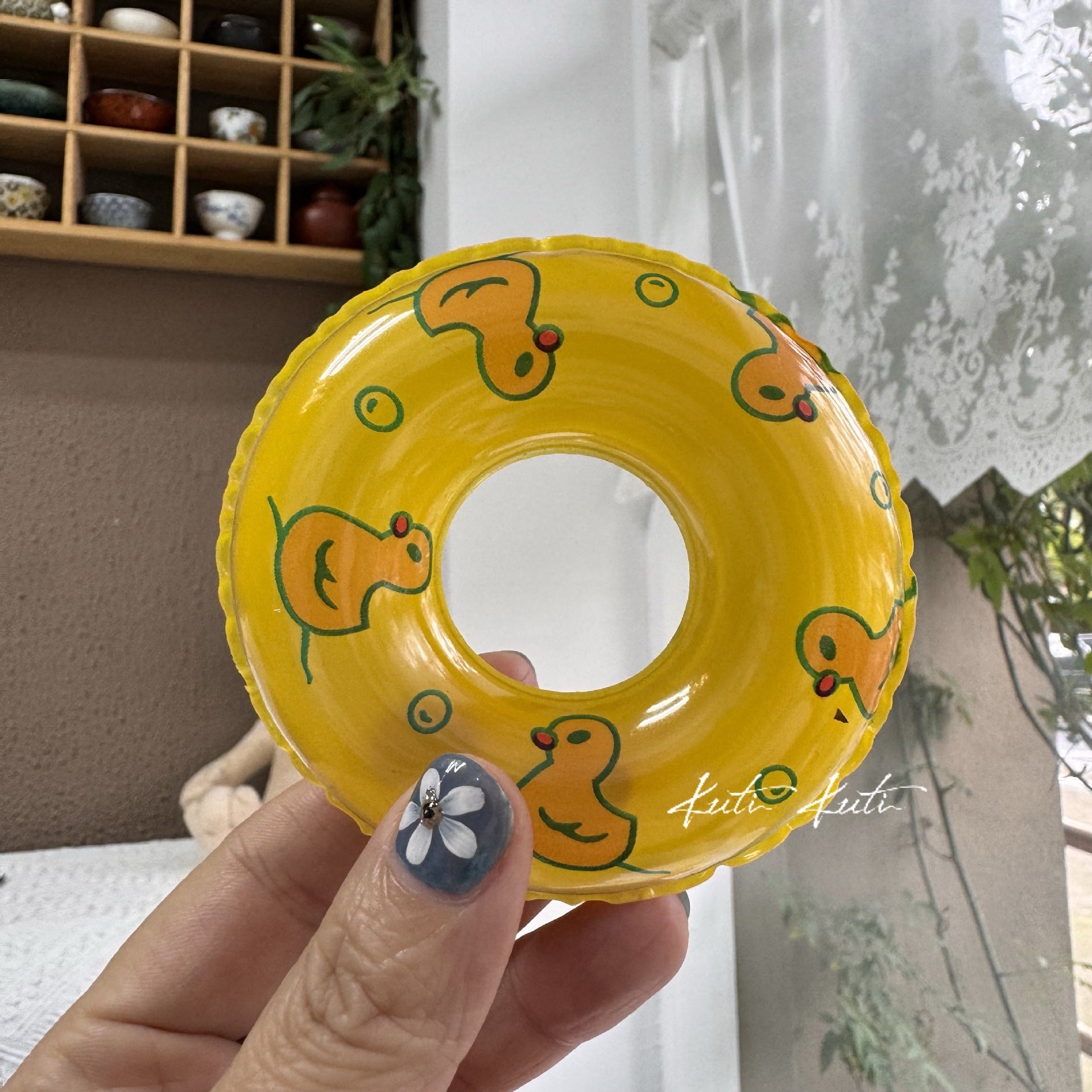 Wholesale Cute Duck Donut Swim Ring For Baby Water Play Soft Rubber Toy
