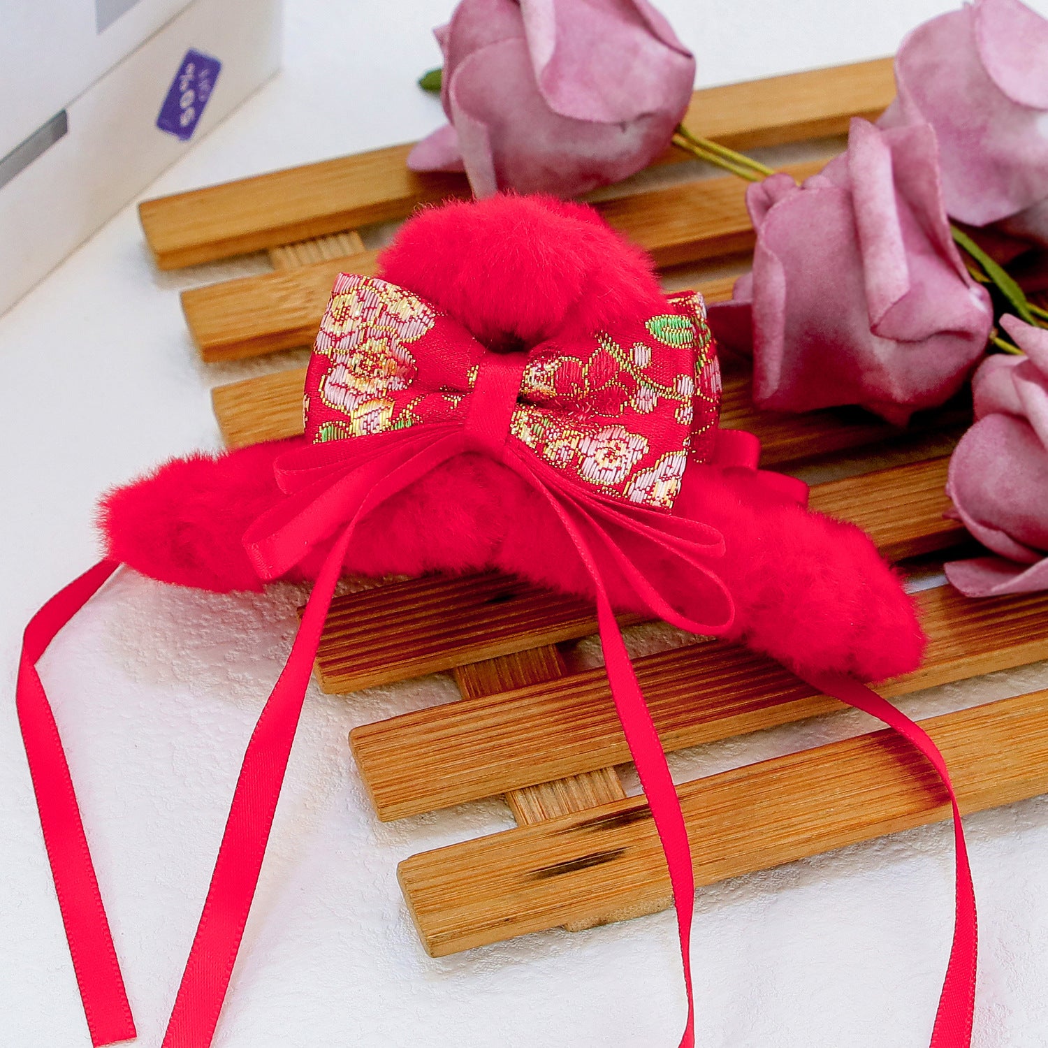 Wholesale Bow Tassel Plush Hair Clips