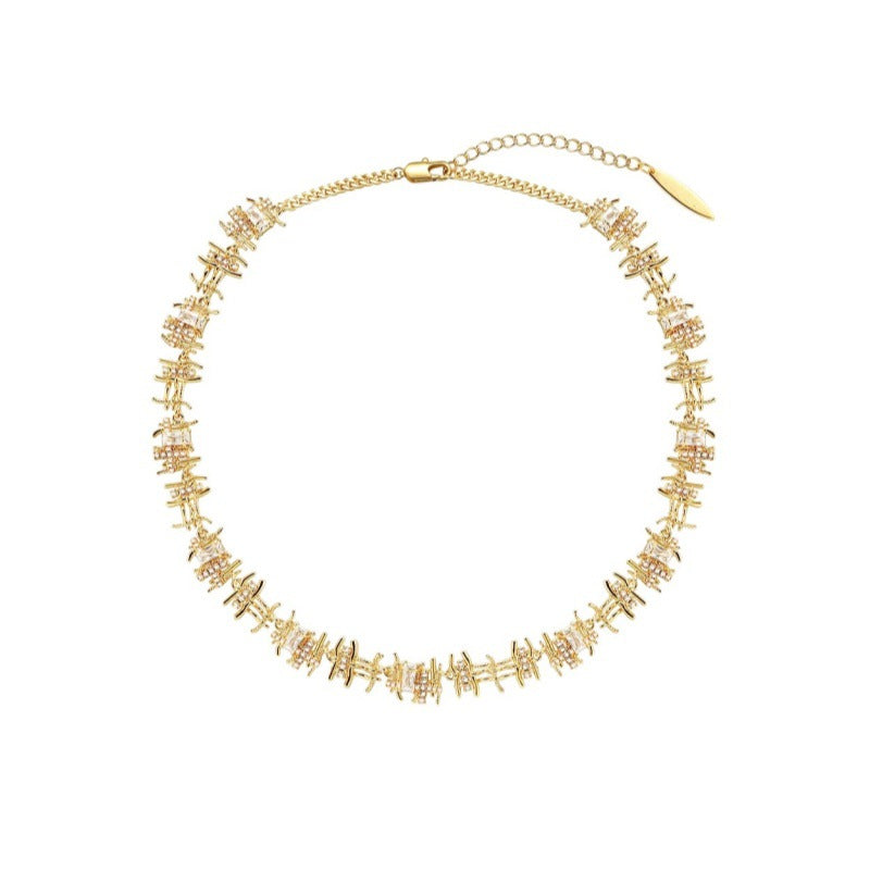 Wholesale Vintage Braided Gemstone Necklace Clavicle Chain