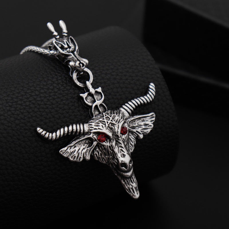Wholesale Dark hip-hop retro bull head necklace