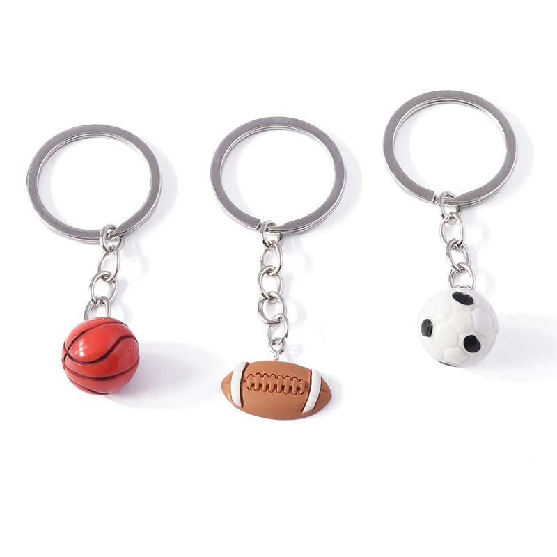 Wholesale Simulated Plastic Football Basketball Rugby Keychain