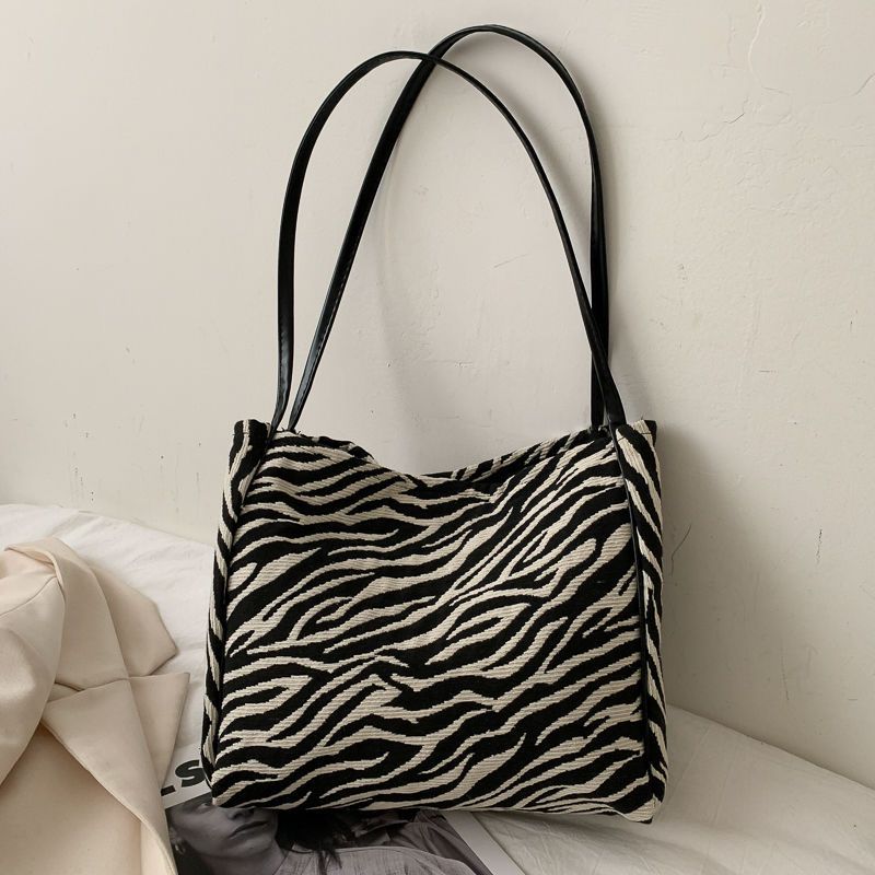 Wholesale Leopard Zebra Print Large Capacity Canvas Shoulder Bag
