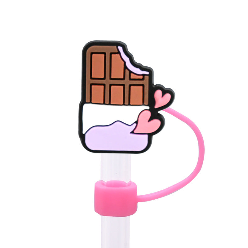 Wholesale Random 100pcs 10mm  Valentine' s Day dust plug straw accessories