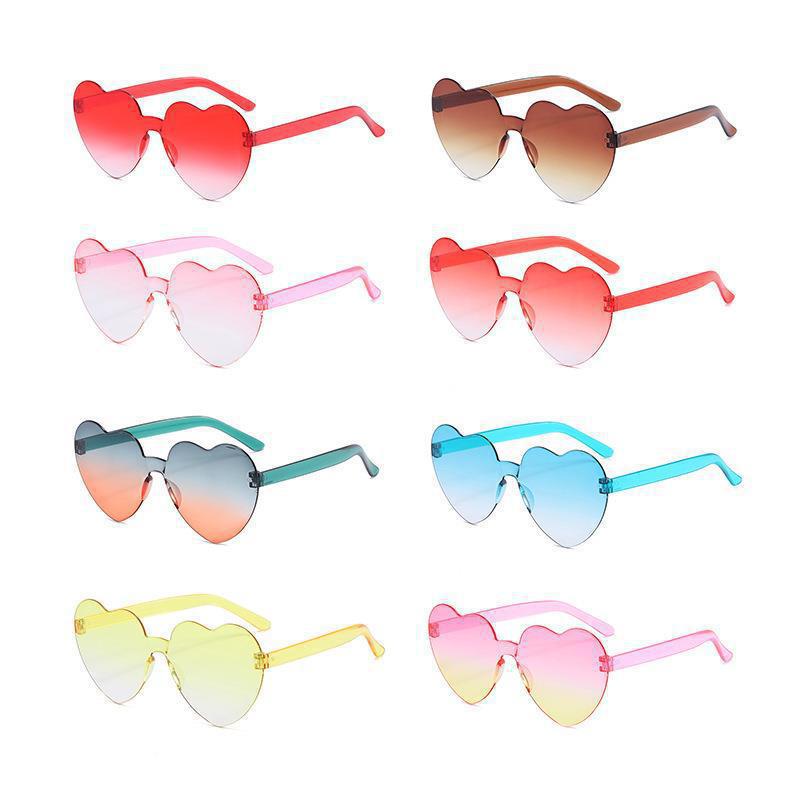 Wholesale Transparent Jelly Colored Love PC Sunglasses