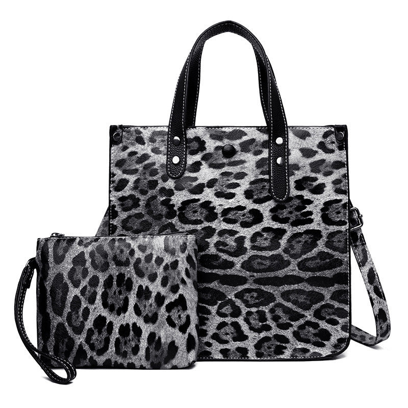Wholesale Leopard Print Cow Print Shoulder Handbag Set