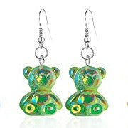 Wholesale Plastic Resin Cute Colorful Bear Earrings