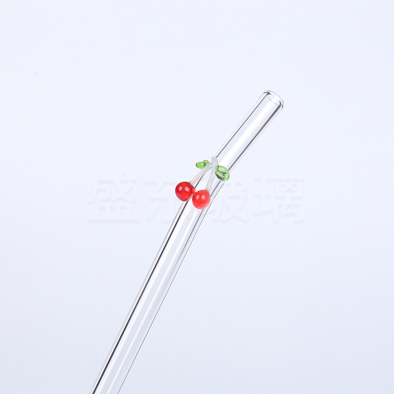 Wholesale Creative Fruit Animal Pure Handmade Heat-resistant High Borosilicate Glass Straws
