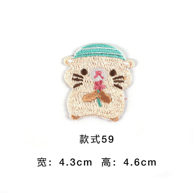 Wholesale Cute Cartoon Embroidered Cloth Patches Self Adhesive Badges For Coat Decoration DIY Craft Supply Gift