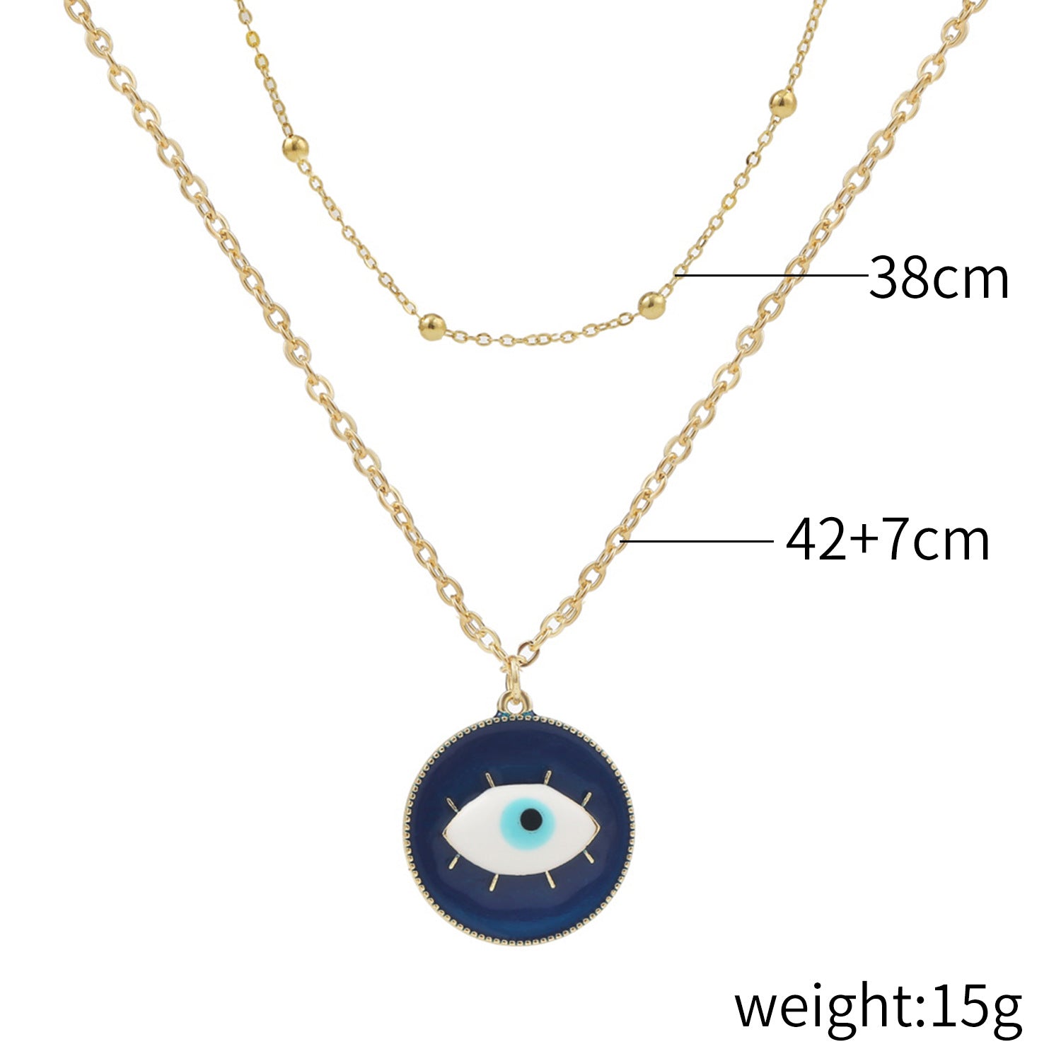 Wholesale Devil' s Eye Pendant Multi-Layer Necklace