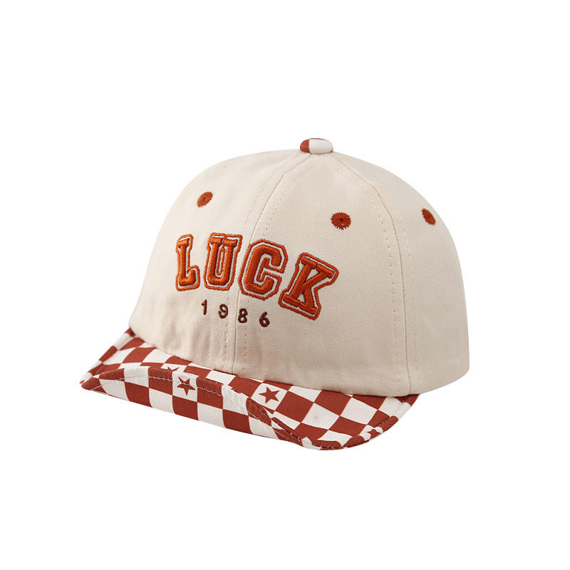 Wholesale Soft Brim Infant and Toddler Embroidered Plaid Letters Visor Baseball Cap