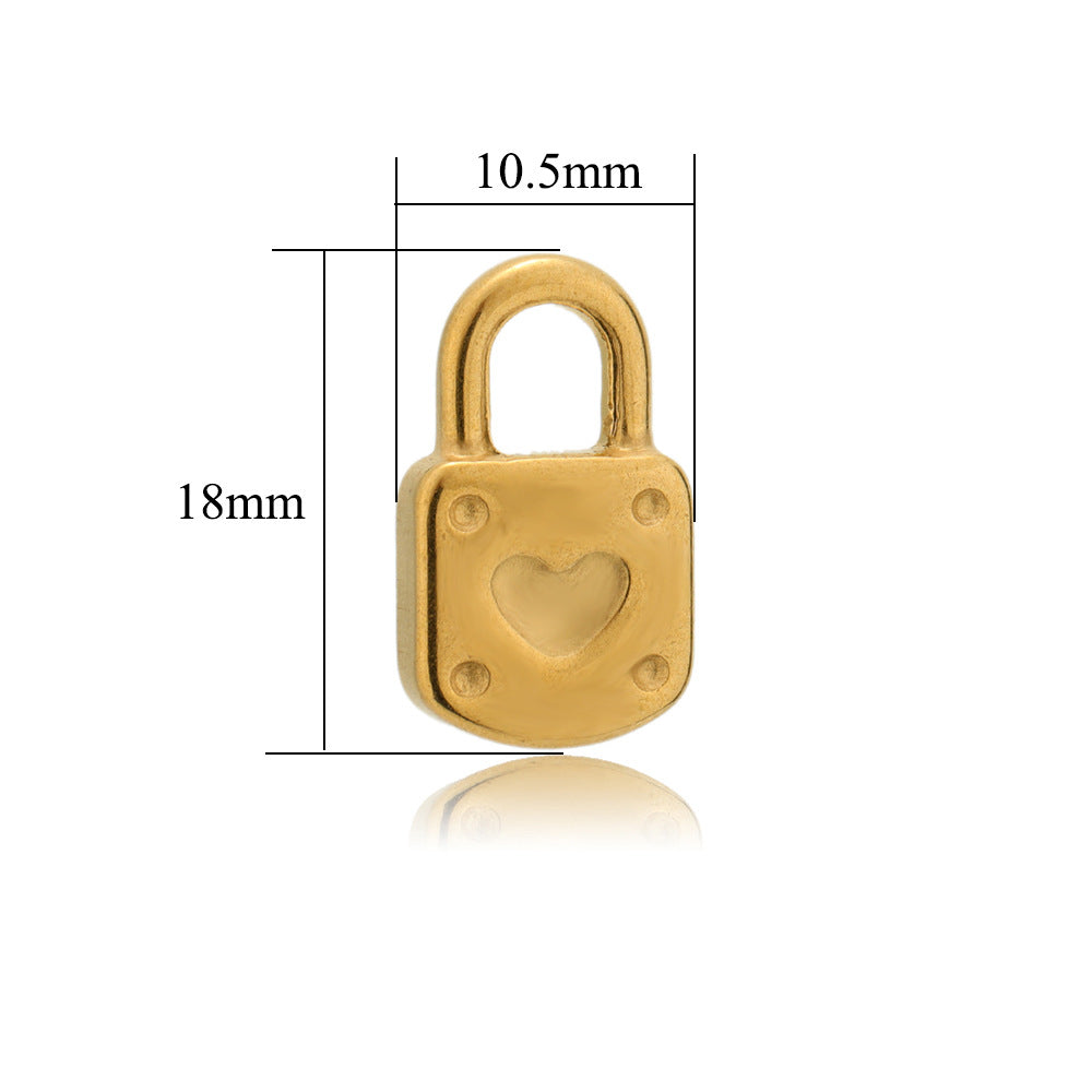 Wholesale 5PCS/PACK Stainless Steel Hollow Heart Key Padlock Small Pendant DIY Jewelry Accessories