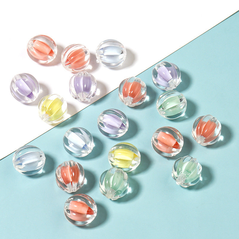 Wholesale 20pcs/pack Acrylic Transparent Frosted Various Candy Color Beads