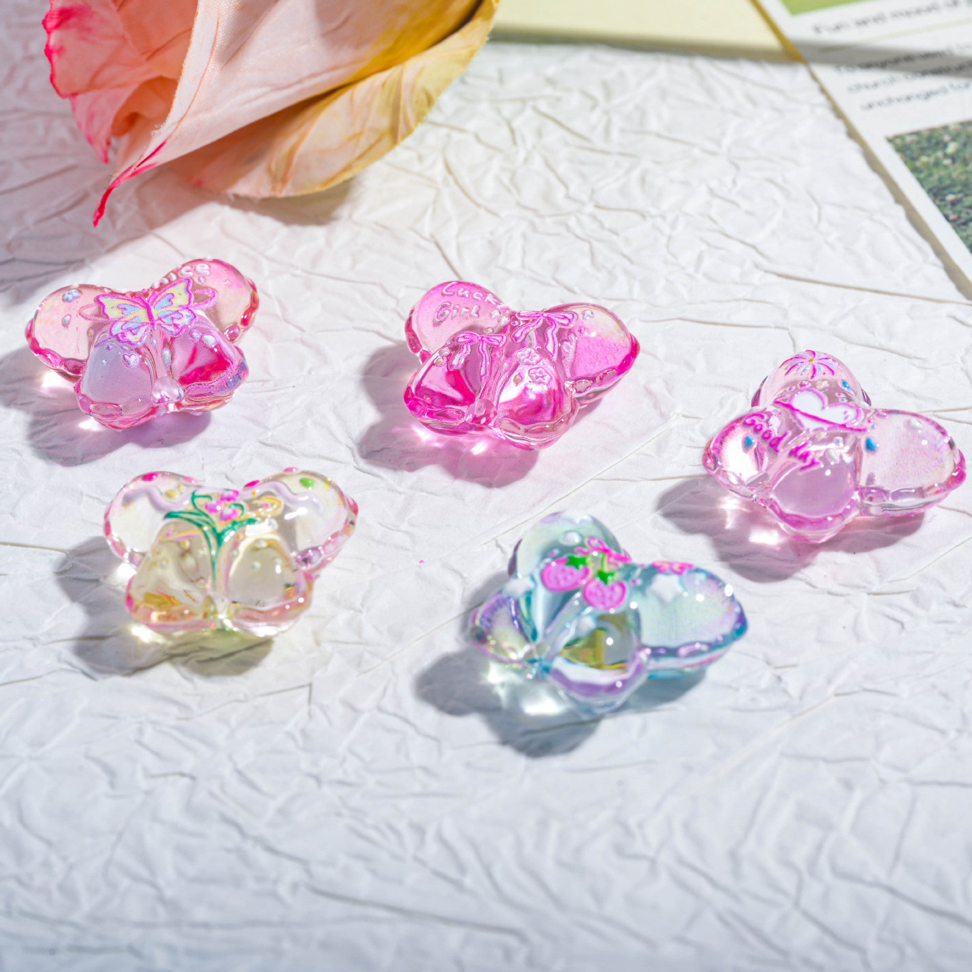Wholesale 10pcs Creative Cartoon Butterfly Through-Hole Beads OLY Exclusive
