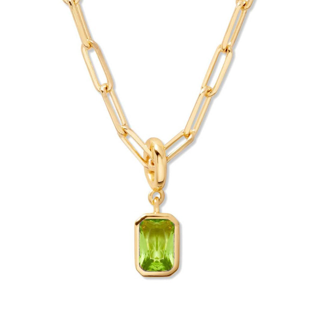 Wholesale Titanium Steel 18K Gold Plated Teardrop Pendant Necklace Snake Bone Chain Birthstone Fashion Accessory For Party Gift