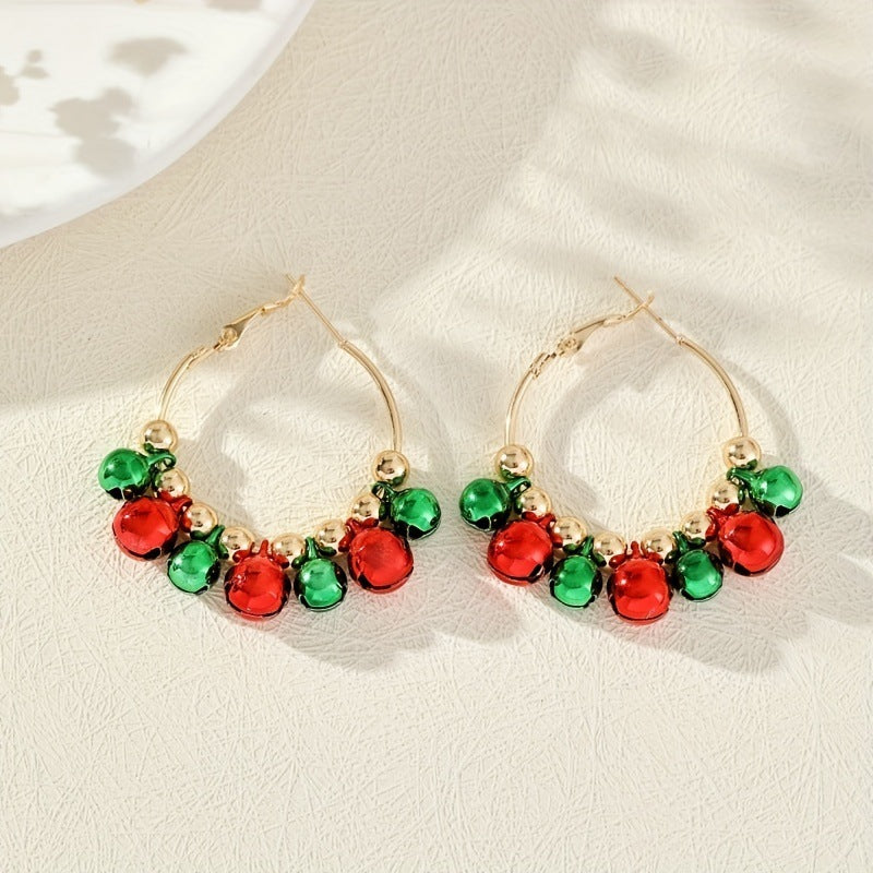 Wholesale Colorful Christmas bell earrings