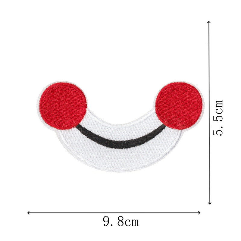 Wholesale 8 Piece Embroidered Patches With Adhesive Backing Clown Bow Heart And English Motifs For DIY Coat Hat Bag And Shoe Decor