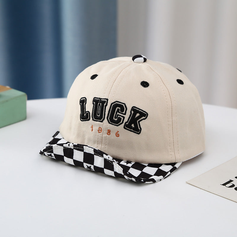 Wholesale Soft Brim Infant and Toddler Embroidered Plaid Letters Visor Baseball Cap