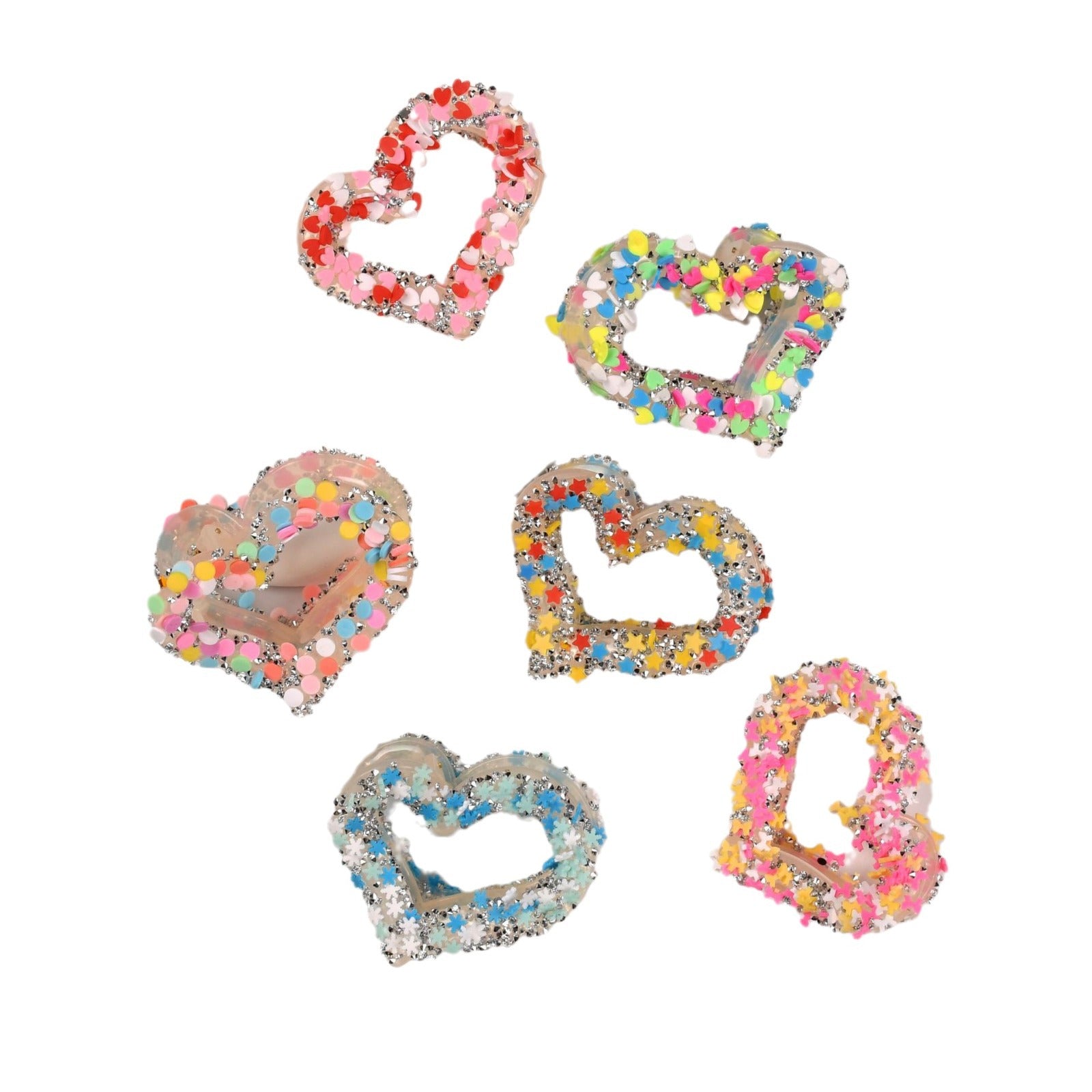 Wholesale jelly water fat love ponytail clip fashion sweet hairpin Valentine's Day heart sparkling heart clip