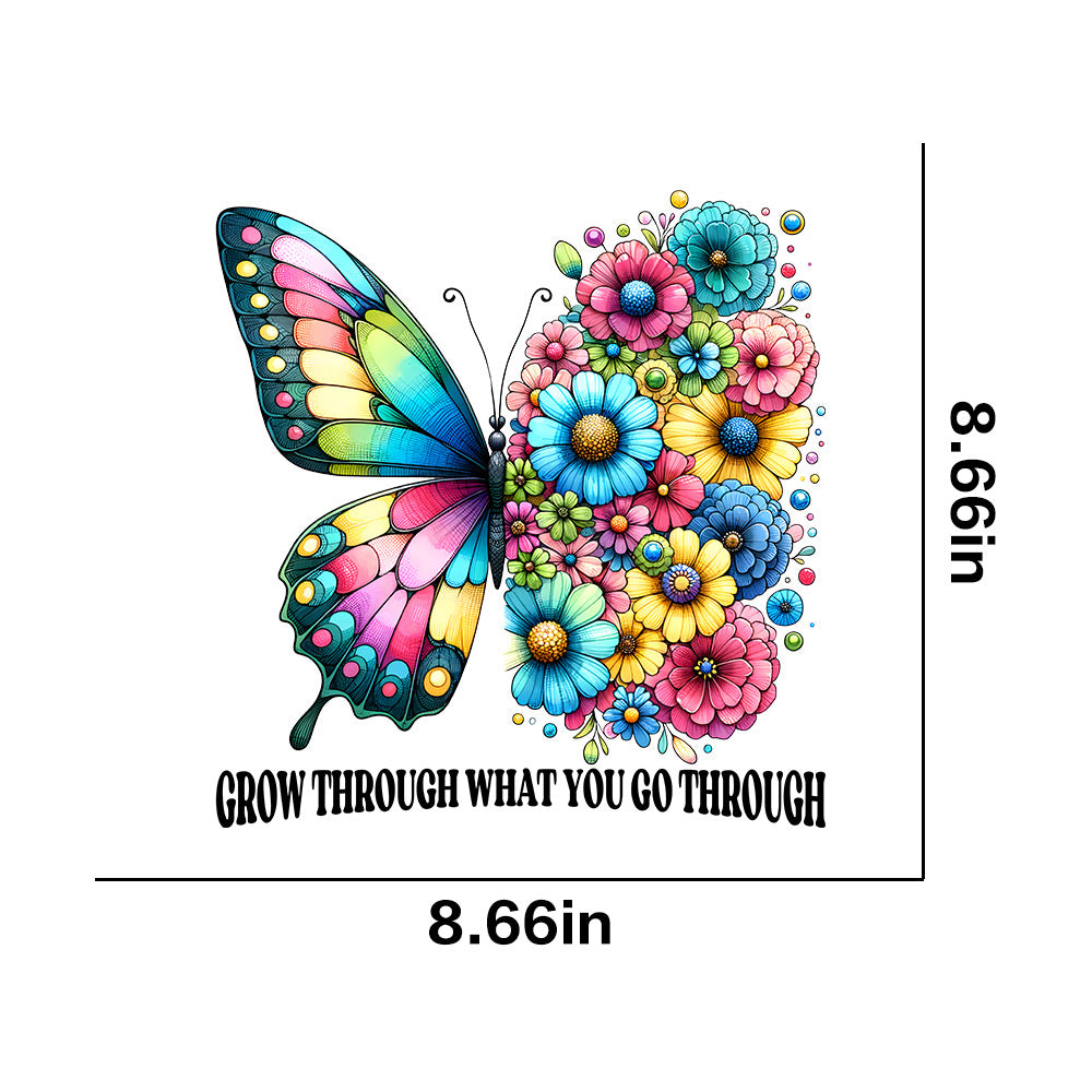 Wholesale 10pcs Butterfly Flower Rainbow Letter  UV DTF Ready to Press Transfers Wraps