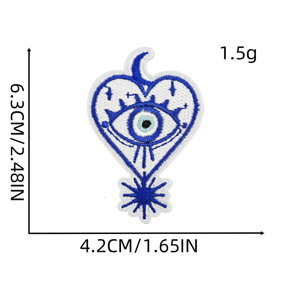 Wholesale Polyester Thread Evil Eye Embroidered Patch Decorative Sew On Applique For DIY Craft Home Decor And Fashion Accessory
