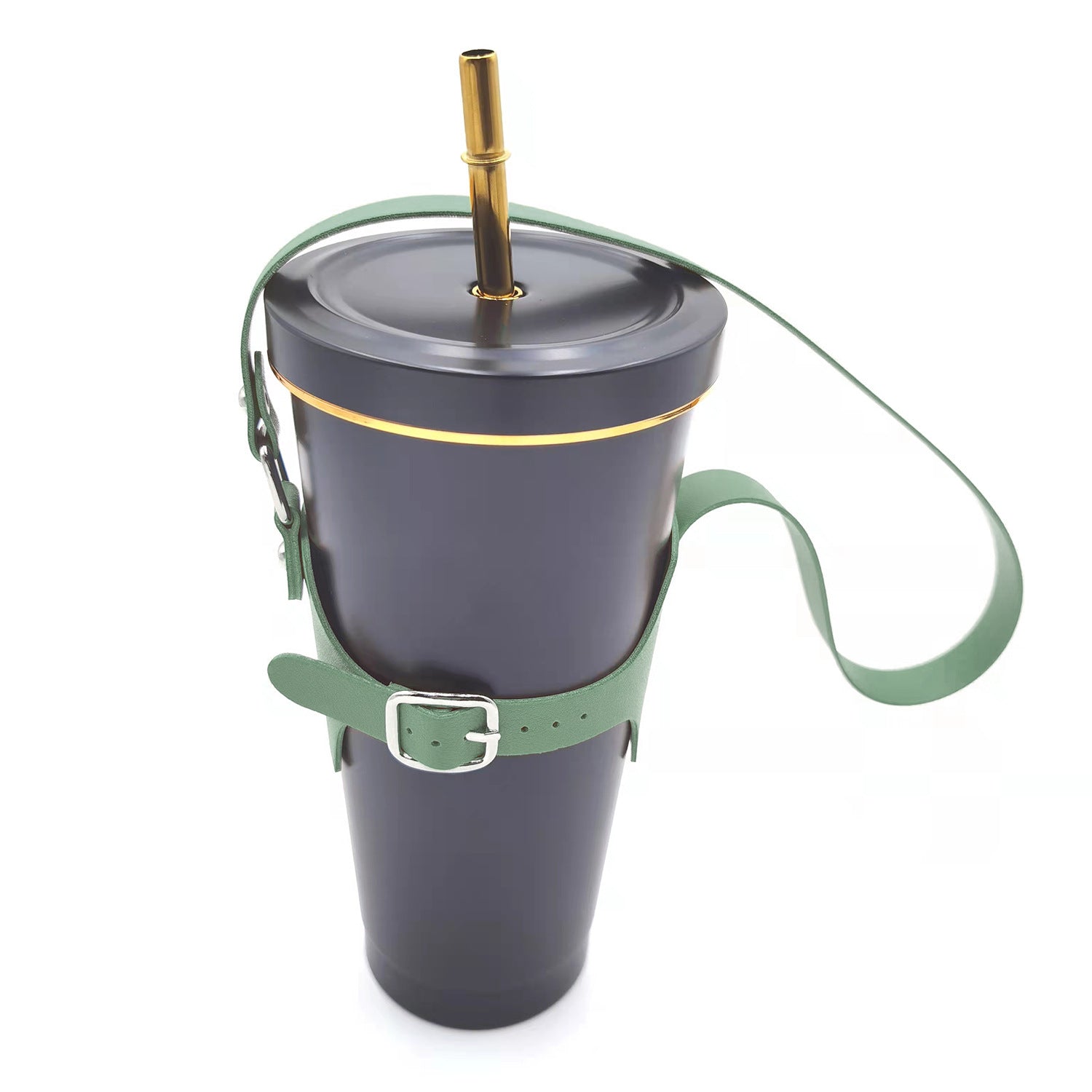 Wholesale Portable Adjustable PU Leather Diameter 75-95mm Cup Holder