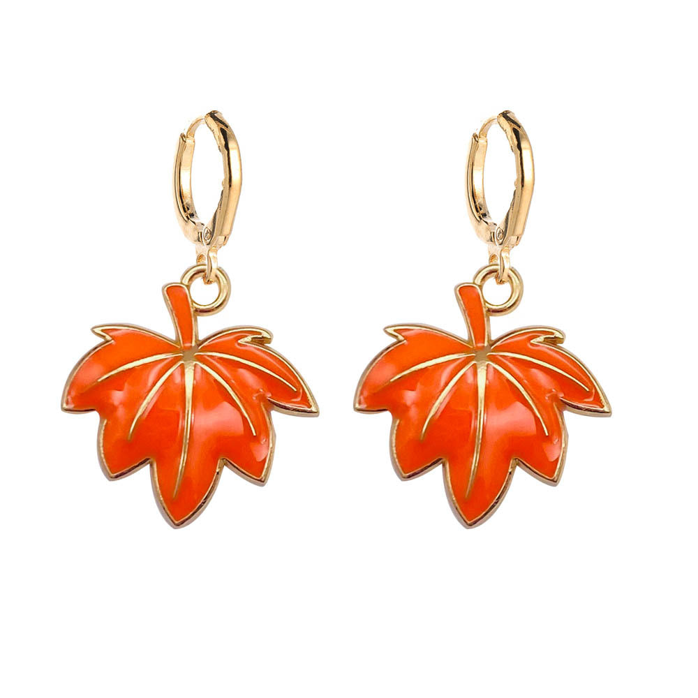 Wholesale Thanksgiving Turkey Pumpkin Maple Leaf Chinese Restaurant Earrings