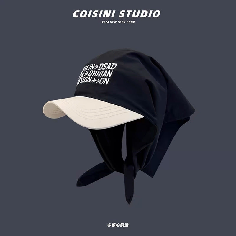 Wholesale Colorblocked Bandana with Letter Embroidered Cap