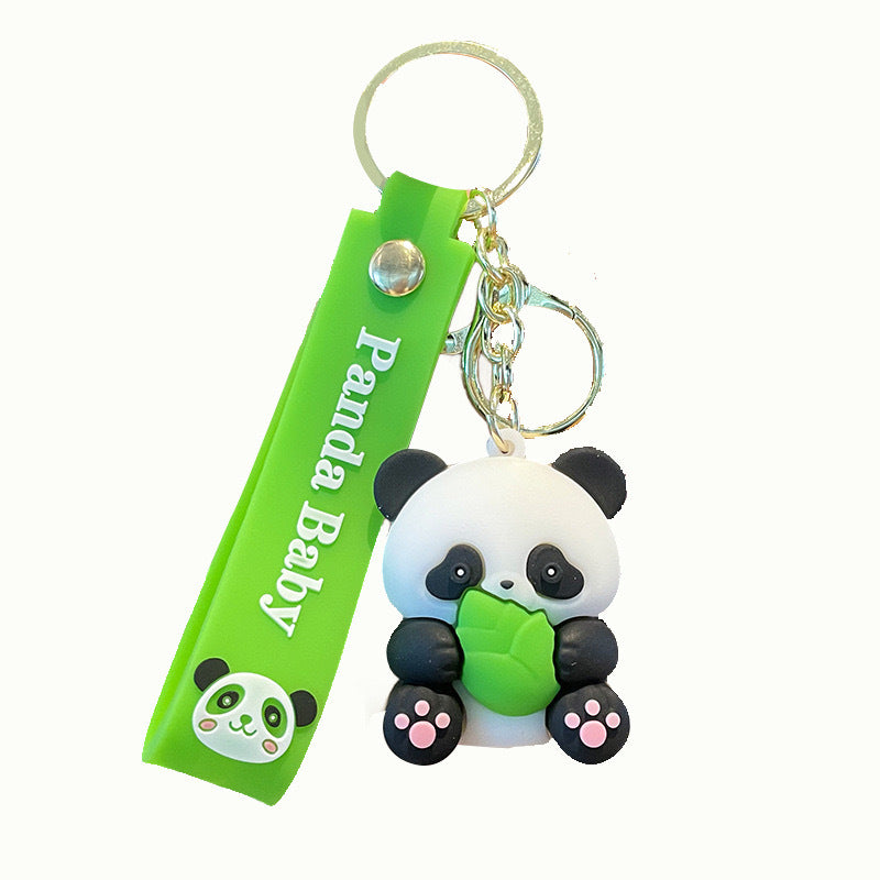 Wholesale Giant Panda Holding Bamboo Keychain