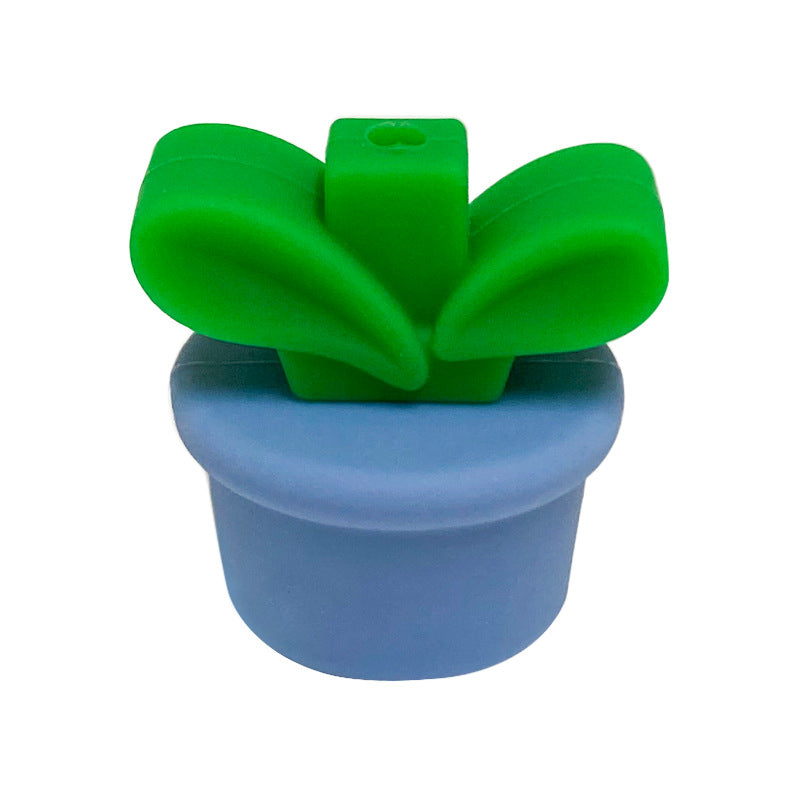 Wholesale Flower Pot Grass Silicone Beads