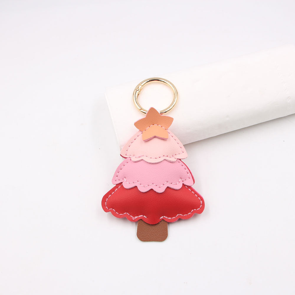 Wholesale Trendy Multi Layer Christmas Tree Leather Bag Charm Artificial Leather Light Green Pendant For Suitcase Handbag Car Key Fashion Accessory Gift