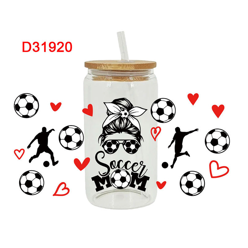 Wholesale Colorful Ball Bow Cartoon 16oz Cup UV DTF Wraps