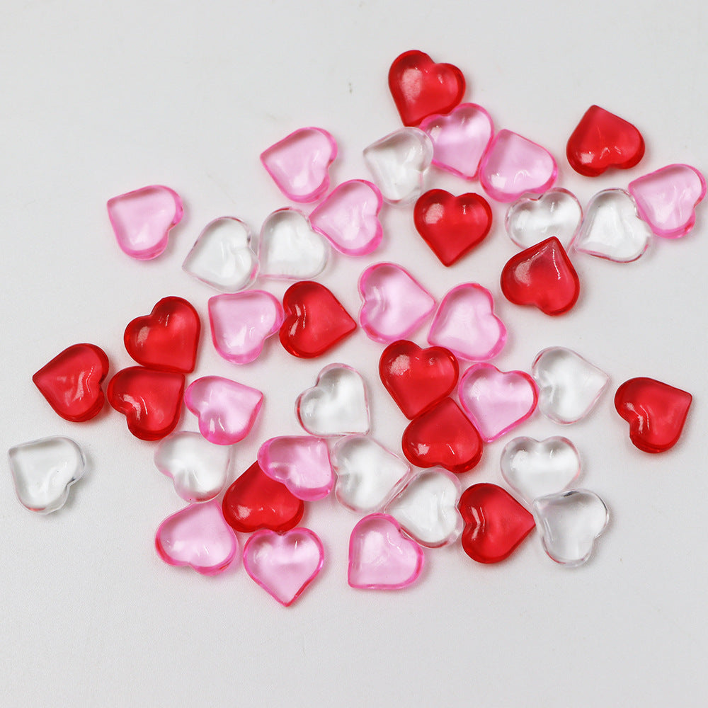 Wholesale 500pcs acrylic smooth 10mm red love Valentine' s Day wedding decoration