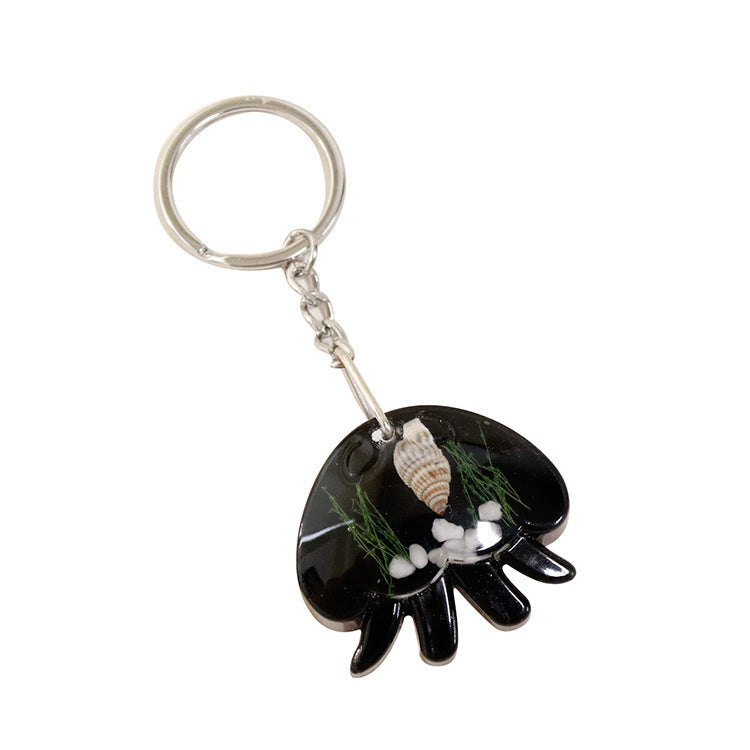 Wholesale 6pcs Jellyfish Shape Resin Glue Real Starfish Shell Ocean Keychain
