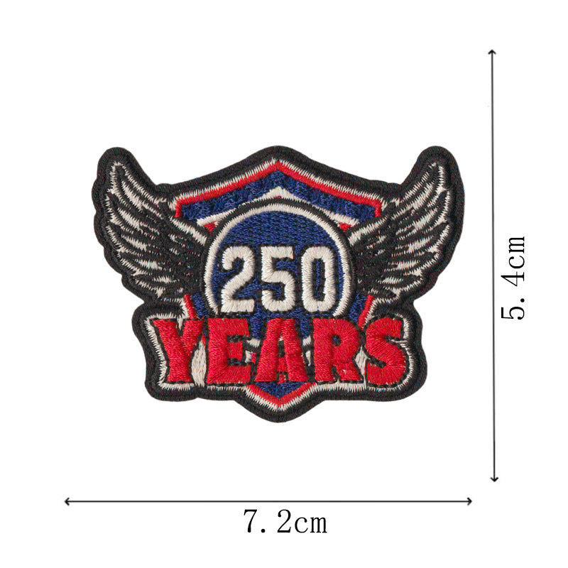 Wholesale Polyester Cotton Iron On Embroidered Patch Set Patriotic USA Eagle Flag Heart Design DIY Fashion Accessory For Coat Decor