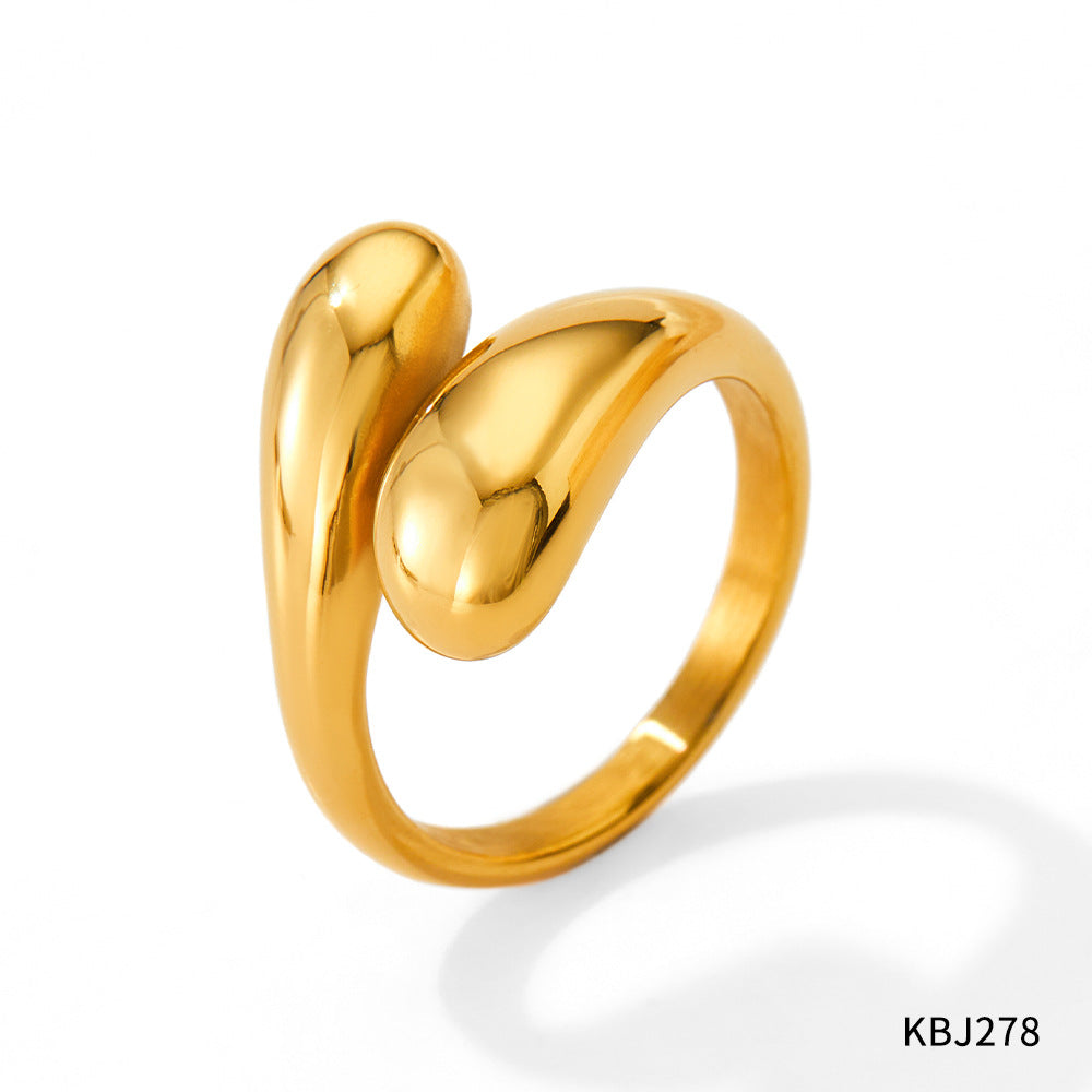 Wholesale Water Drop Stainless Steel Cross Ring Ring