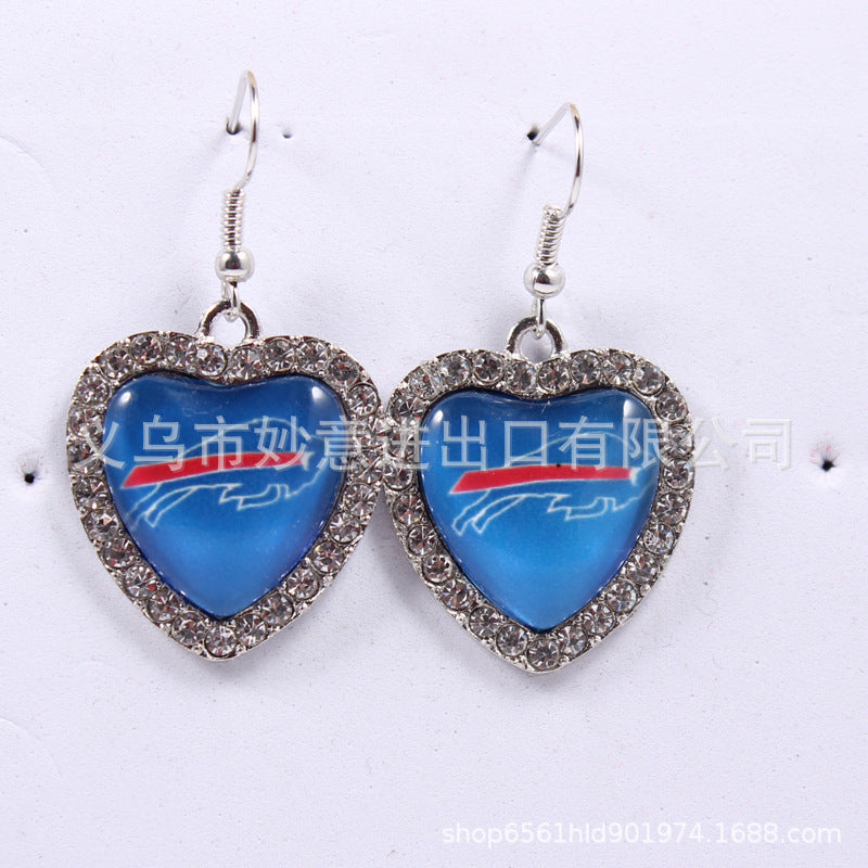 Wholesale Peach Dot Diamond Logo Earrings