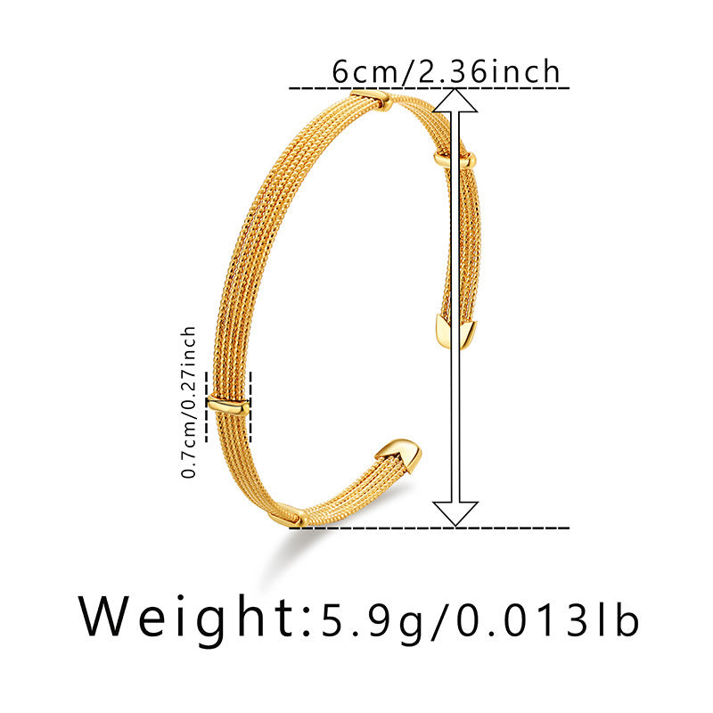 Wholesale Wide-brim Heavy Metal Gold-plated Bracelet