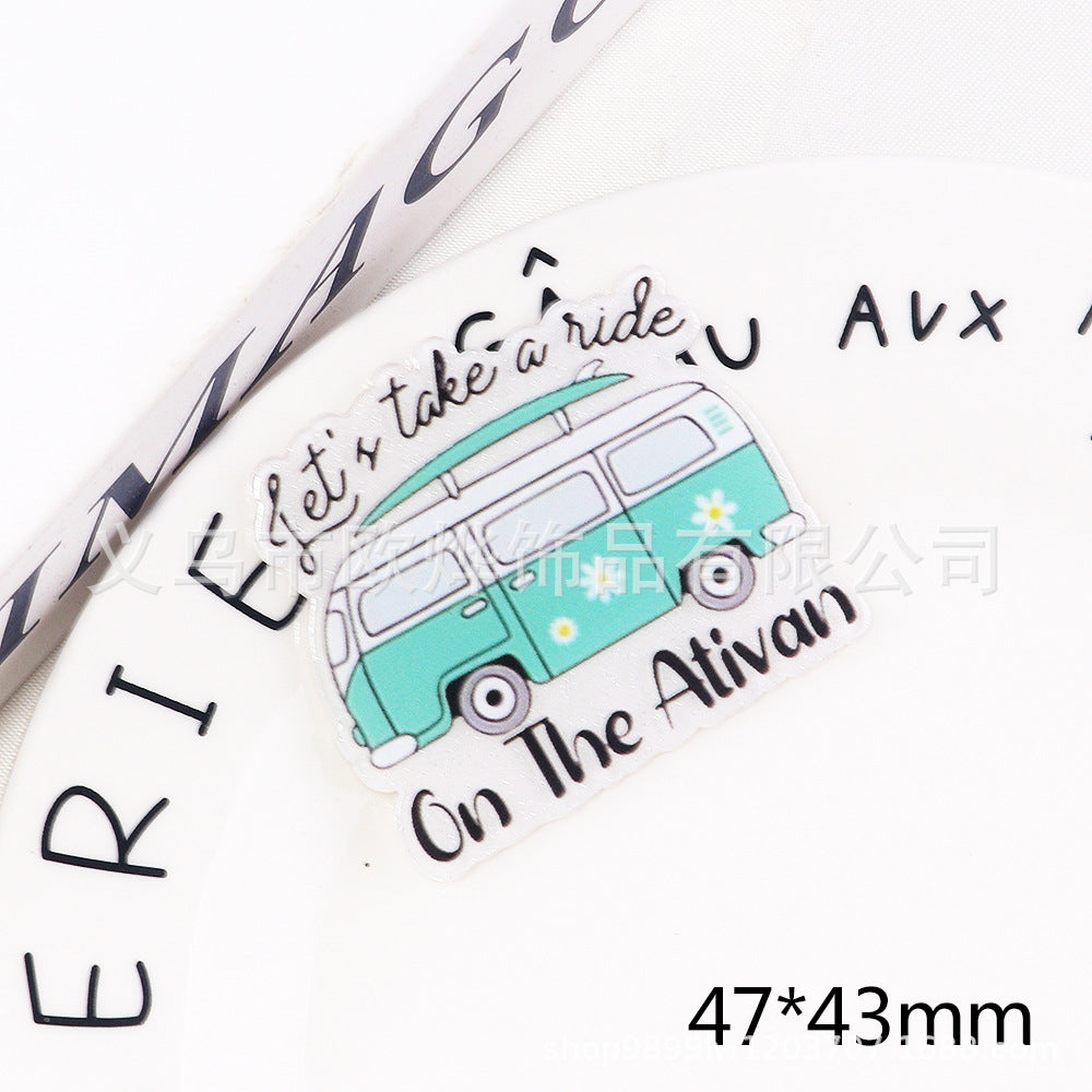 Wholesale 10pcs loose powder cartoon nurse clothes letters acrylic DIY patch accessories